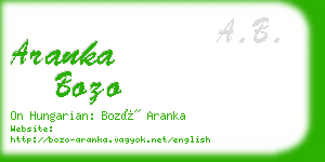 aranka bozo business card