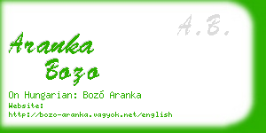 aranka bozo business card